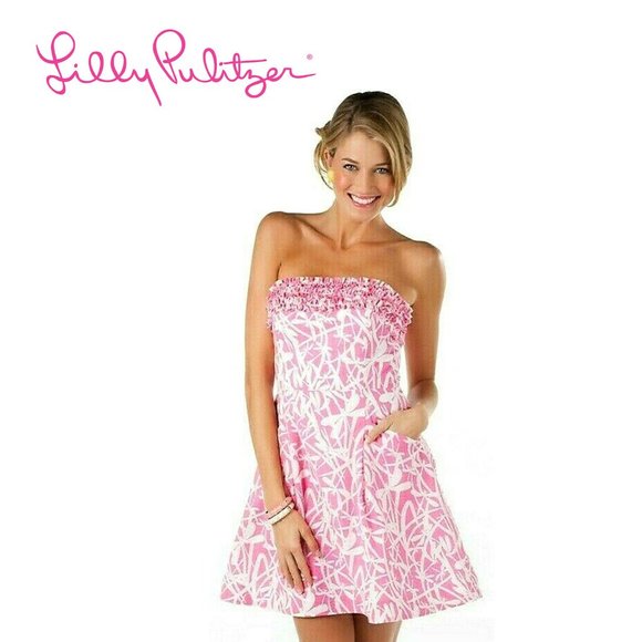 Lilly Pulitzer Dresses & Skirts - Lilly Pulitzer Ferra Strapless Dress- Hotty Pink